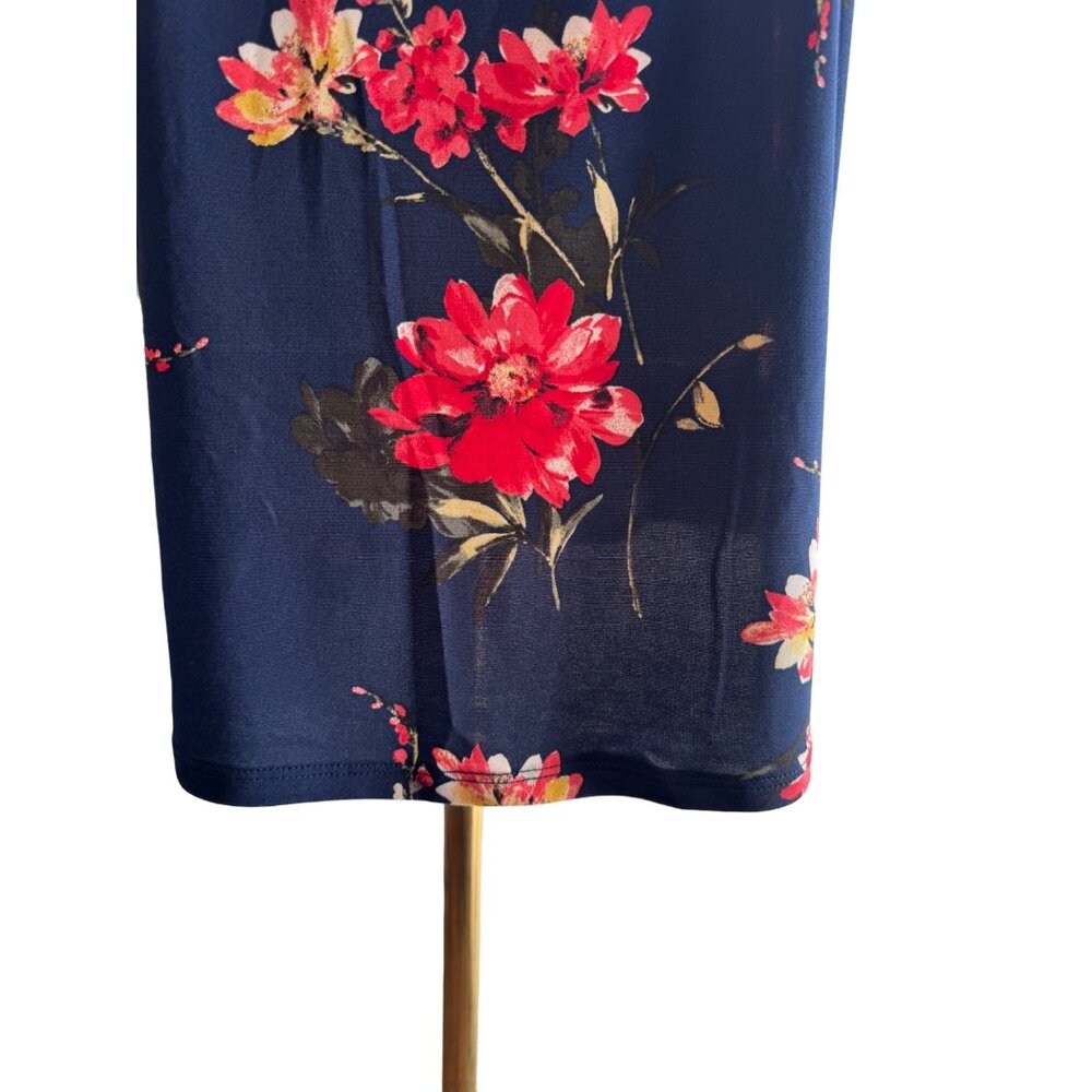 NWT Papermoon 2X Floral Print Sleeveless Tank Navy & Red - Picture 7 of 9